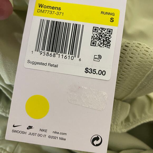 Nike Olive Aura Green Dri-Fit Crew Running Shorts Training Womens Size Small - Picture 5 of 8